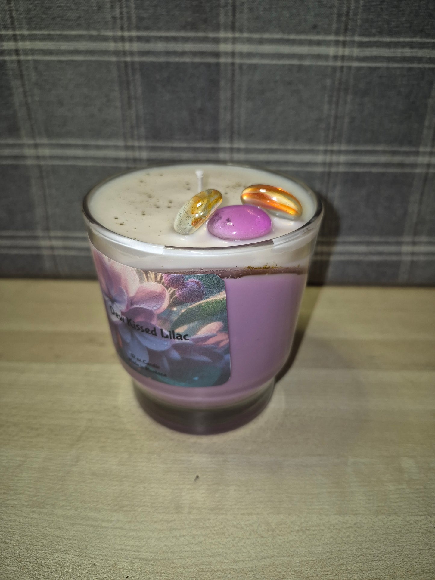 Dew Kissed Lilac with gold flake candle